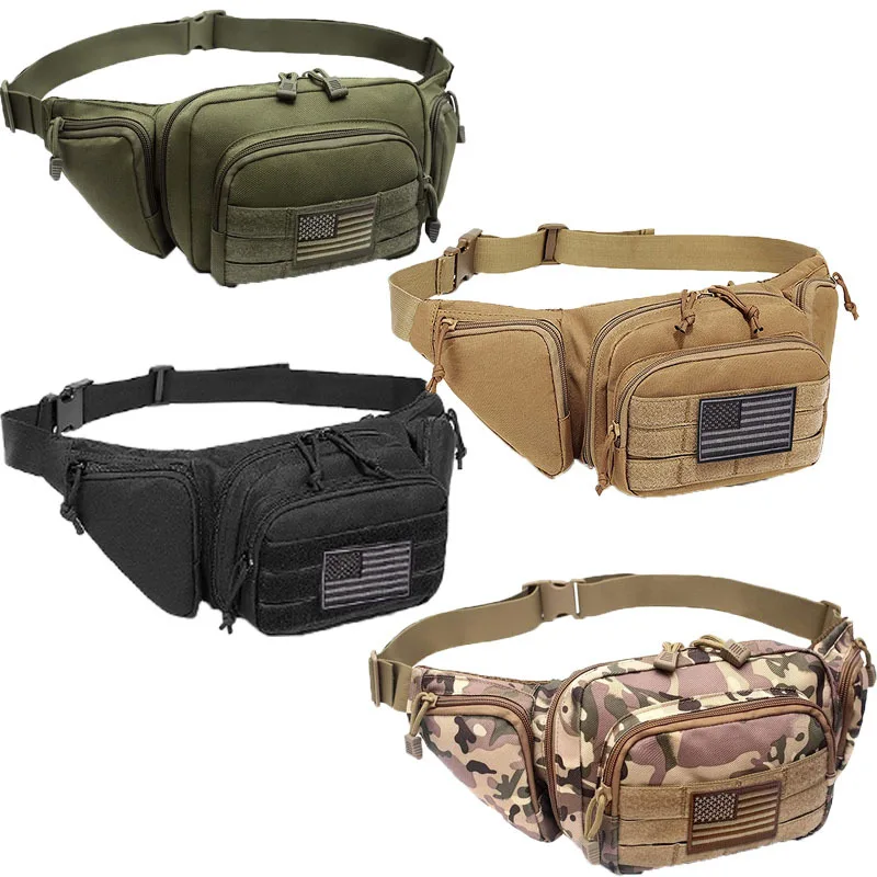 

High Quality Sports Waist Bag Leisure Polyester Men Military Tactical Waist Bag Fanny Pack Multi Colors, Black/sand/army green.. etc