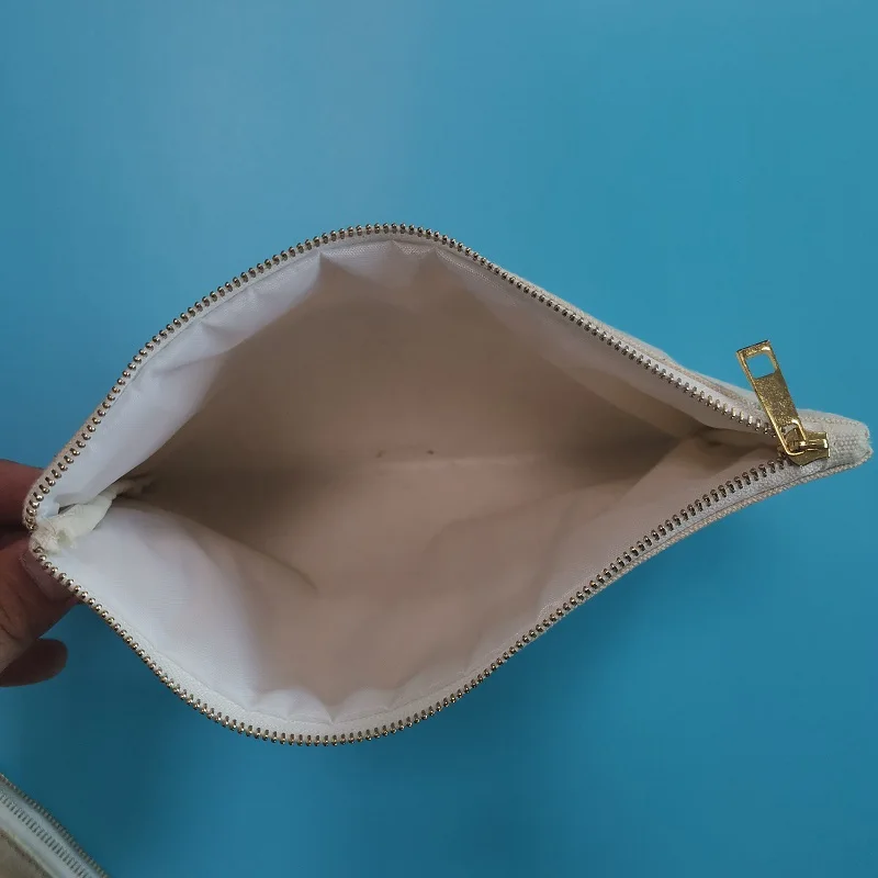 

10 Oz Zip Pouch Bag Cosmetic 6*9 with Golden Zipper Blank Canvas Travel Makeup Bags Party Member Gift