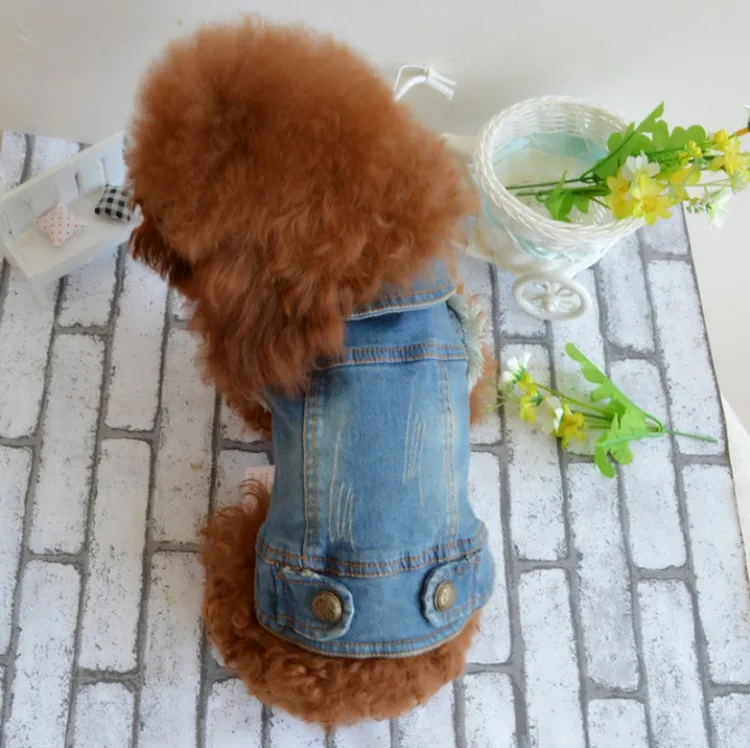 

Denim Pet Dog Vest Clothes Jean Material Dog Vest Jacket Wholesale, As picture show