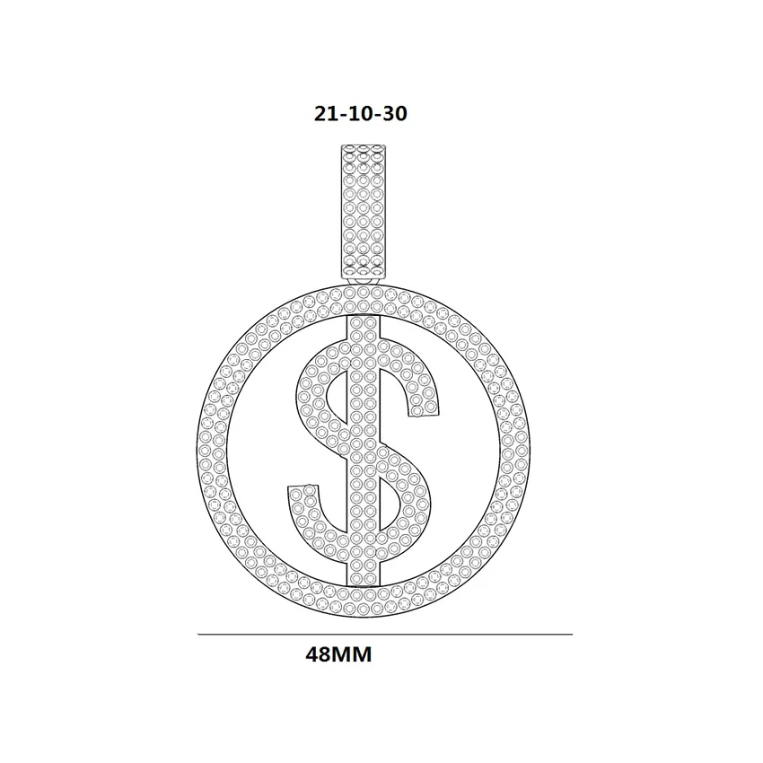 

moissanite jewelry hip hop men personalised dollar sign pendant