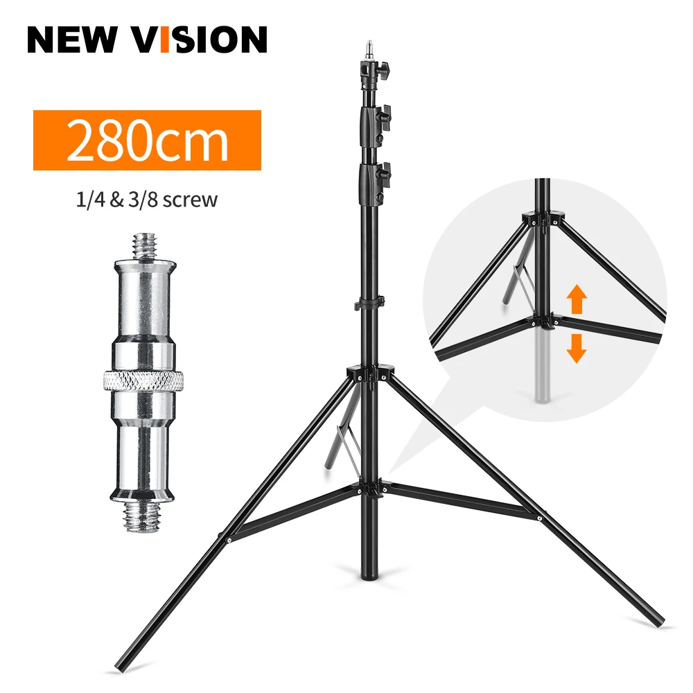 

Improved 2.8 Meter / 9 ft Heavy Duty Impact Air Cushioned Video Studio Light Stand,Telescopic Support in the Middle,More Stable, Other