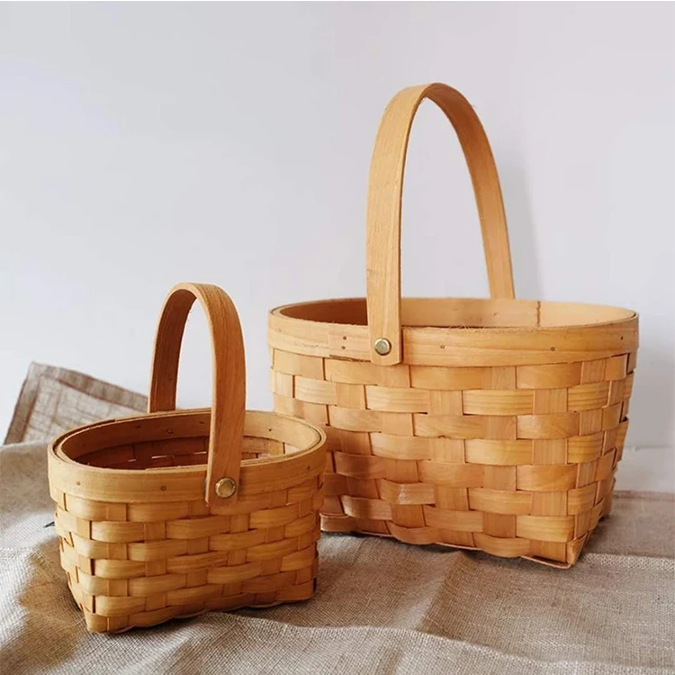 Hand Woven Wood Basket For Storage,Round And Square Shape Buy Hand Woven Wood Basket,Small