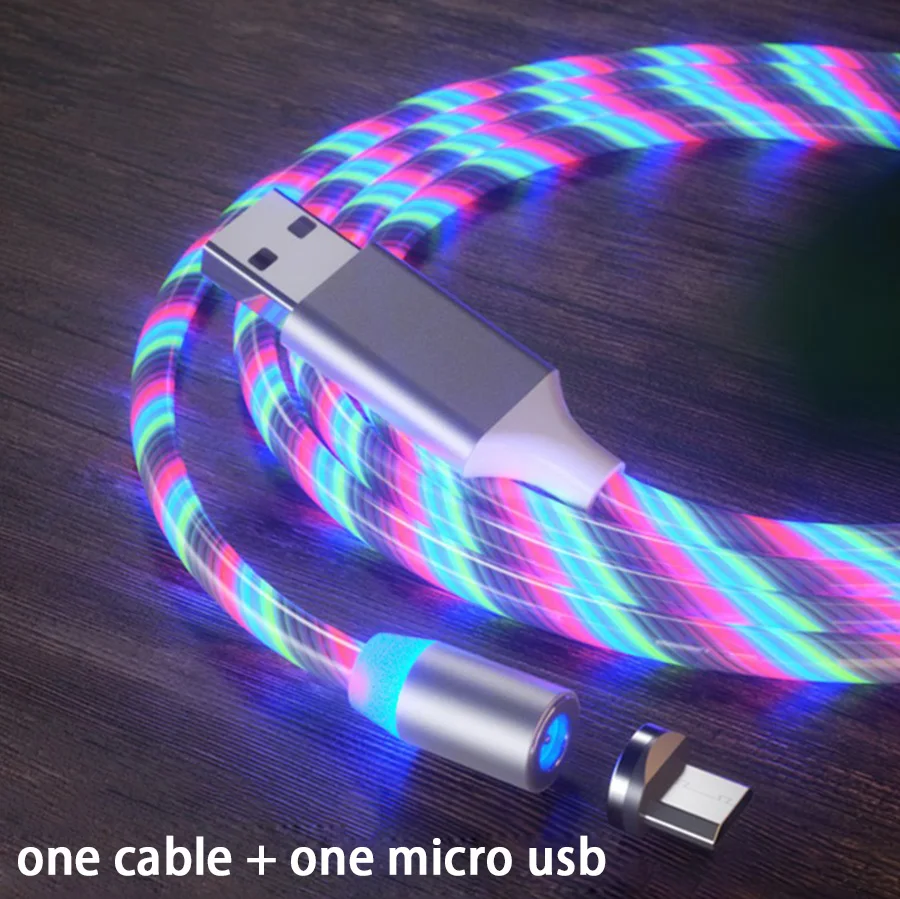 

2021 new arrival On stock 3 in 1 round magnetic phone cable for micro/IOS / Type C cell phone fast charging magnetic usb cable, Blue /red/green/colorful
