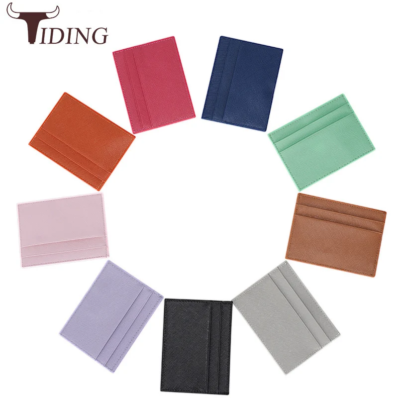 

TIDING Luxury Colorful Cheap Slim Women RFID Blocking Saffiano Leather Credit Card Holder Wallet Cardholder