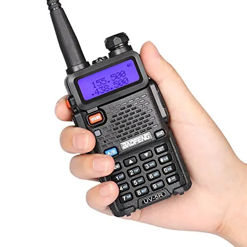 Baofeng UV-5R dual band walkie talkie with handsfree