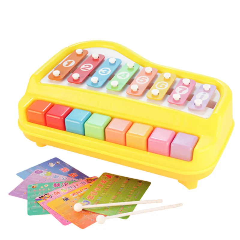 

Baoli 1227 happy big xylophone hand percussion piano 8 scale infant music early educational parent-child interactive toys