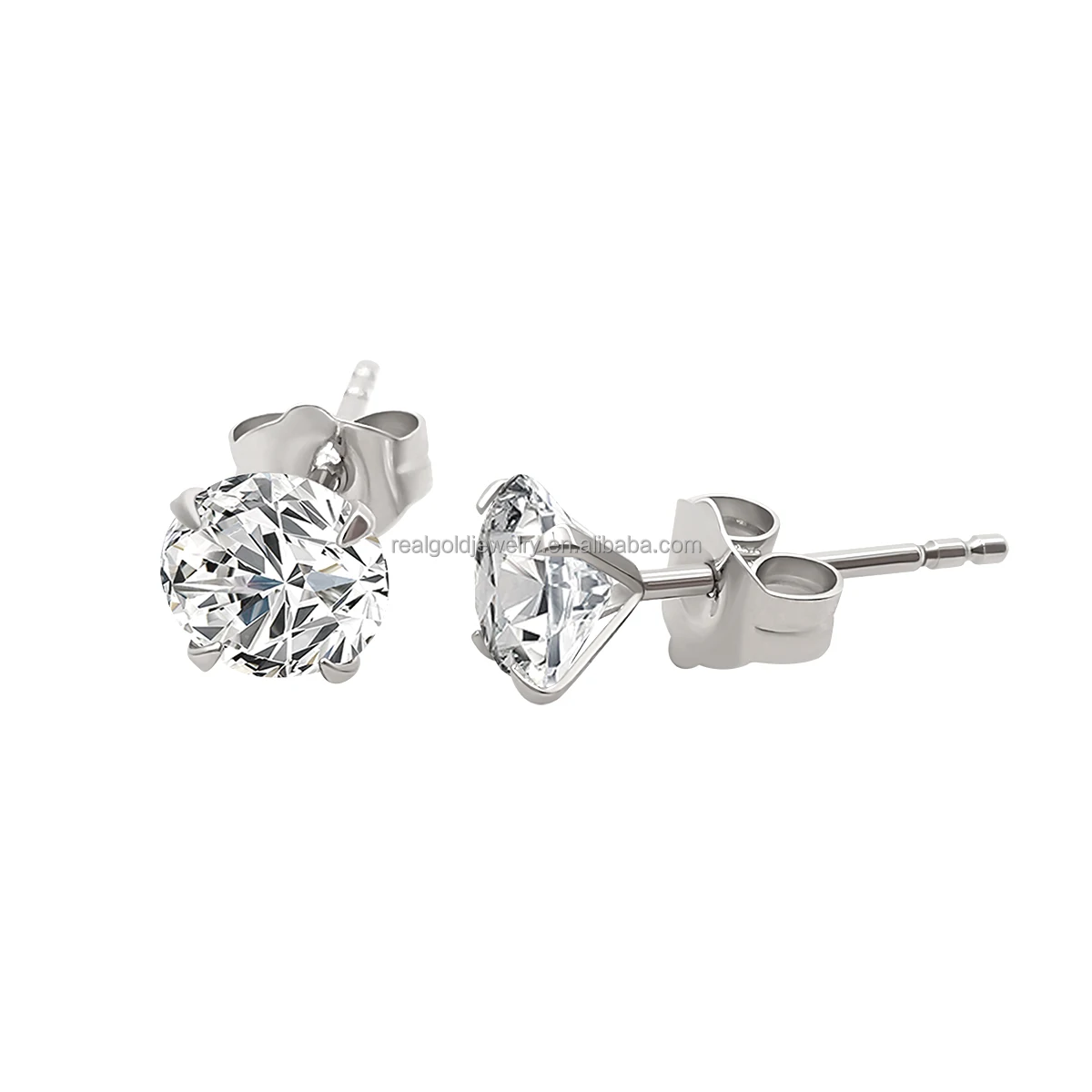 

Fashionable Beautiful 18K Real White Gold Stud Earrings with 1.2ct Moissanite for Woman Fine Jewelry Earrings