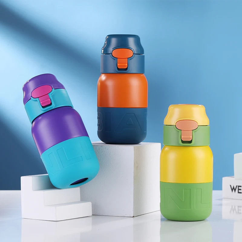 

SL-205830 300ML Mini Cute Flip Top Insulated Double Wall Children School Water Bottle 304 Stainless Steel Vacuum Bottle