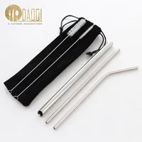 

Customized Colorful Stainless Steel Metal Straw 3PCS set boba straw Set In Stock