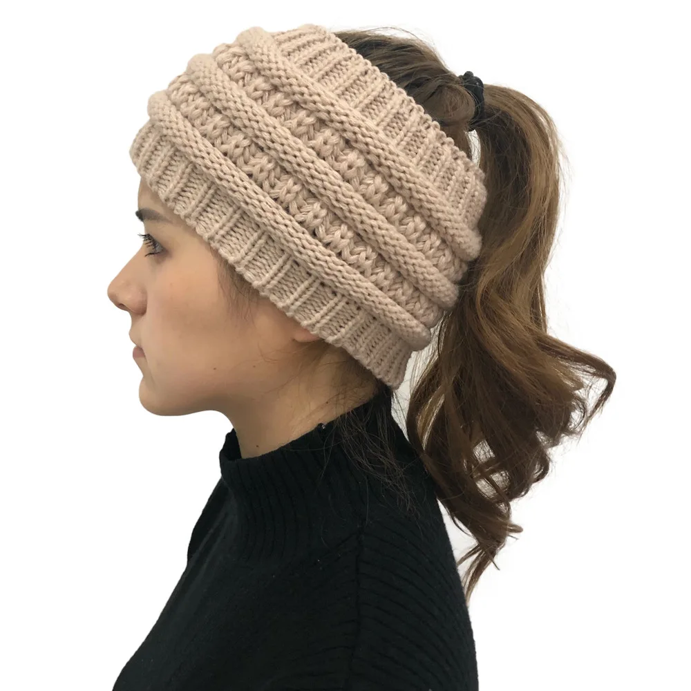 

Wholesale hot sale Women Warm Ear Headbands Winter Knit Stretch Wide Headband Knitted Hats in Winter