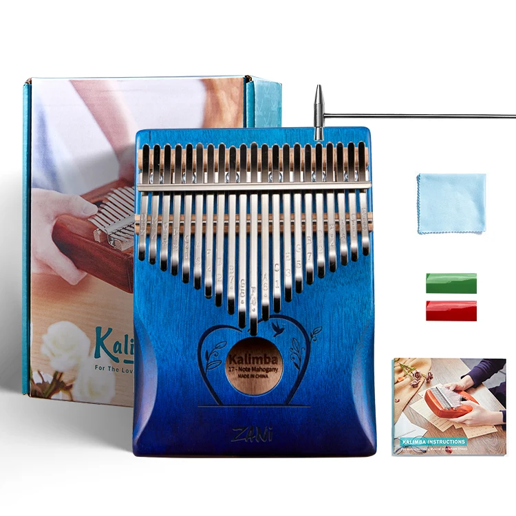 

Thumb piano kalimba 21-tone beginner portable musical instrument kalimba finger piano, Gradient blue