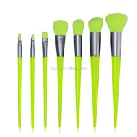 

2020 Hot Selling Cheap Neon Green Yellow Makeup Brush 7pcs Synthetic Hair Cosmetic Brush Set