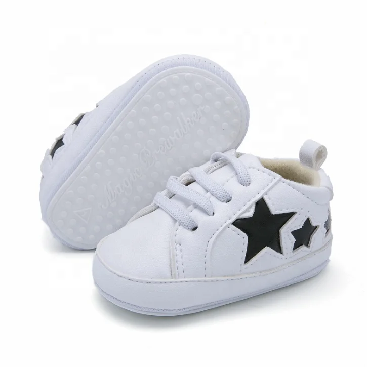 

Fancy 0-1 Years PU Leather Indoor Non-Slip Soft-Soled Baby Toddler Sporty Style Casual Shoes for baby boys and girls, As picture