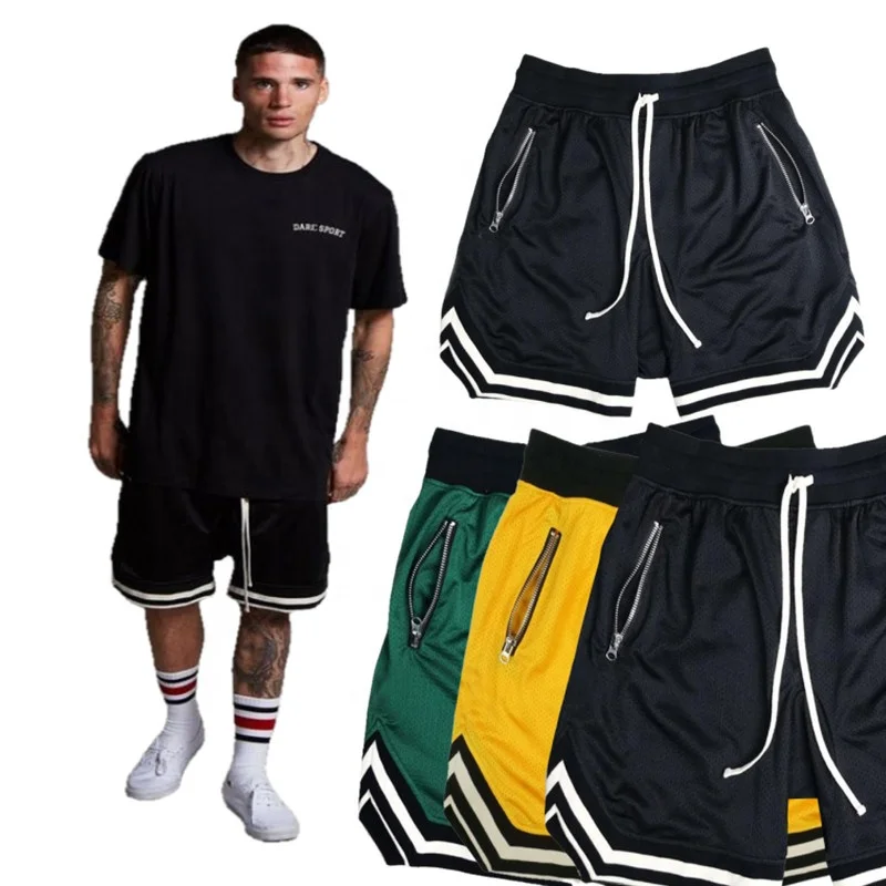 

Excellent Quality Comfortable Polyester Gym Shorts Casual Pocket Zipper Shorts Beach Quick-Drying Running Shorts For Men, Color4