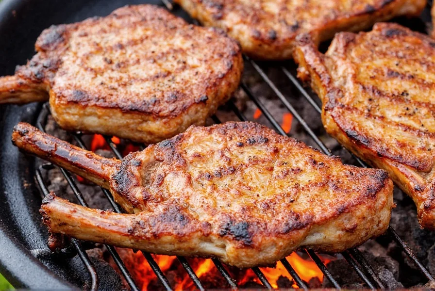 Pork Chop with Rub on Grill