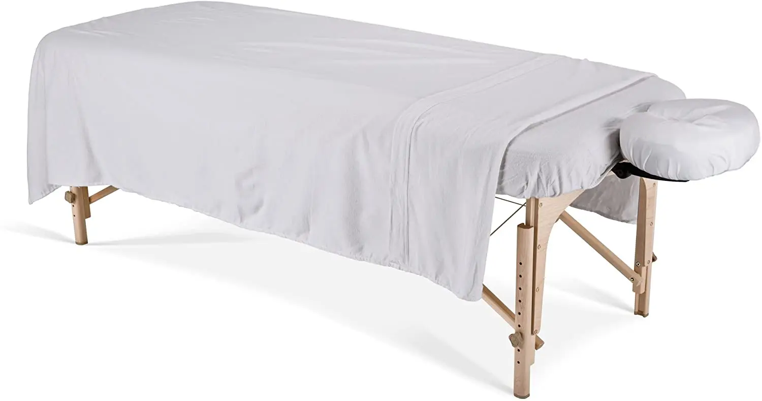 Hot Sale 100 Cotton Flannel White Spa Face Cover For Massage Table