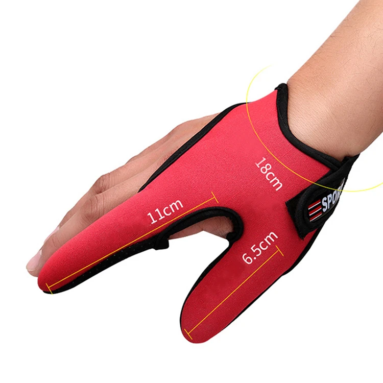 

Non-Slip Elastic Single Casting Two-finger Fishing Gloves Adjustable Finger Protector for Fishing, Red/blue/black