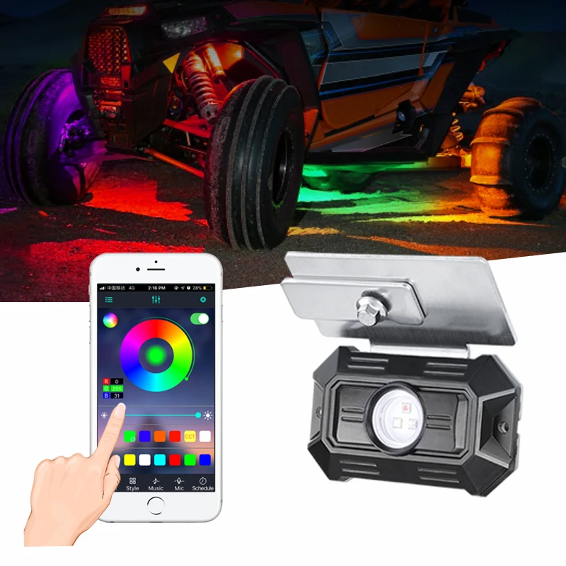 

Red Blue Green With Controller Led Rgb Rock Light Off Road For Decorative Light