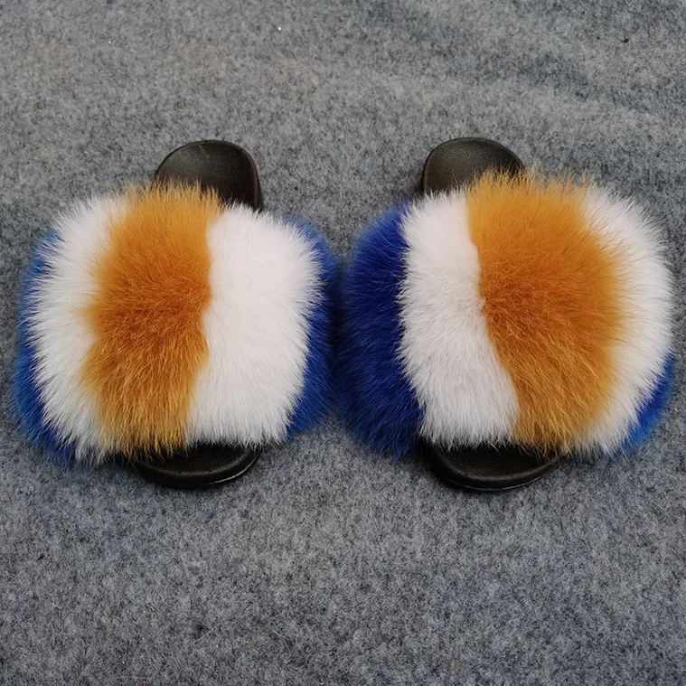 

Best price new arrival mens slippers luxury fluffy large ladies with red with purse set Women fur slides, Customized color