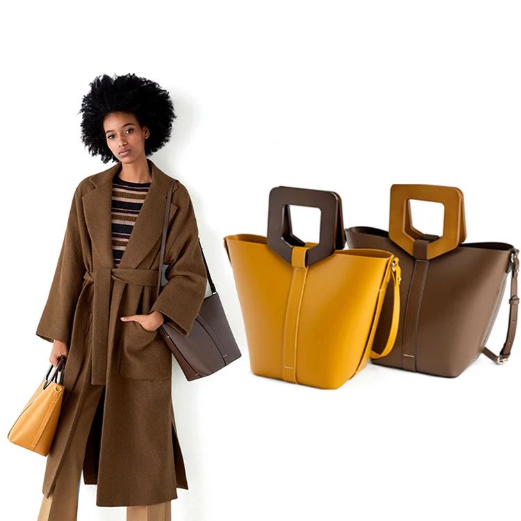 

Custom logo pu leather designer famous brands luxury tote bags women handbags ladies bucket bag