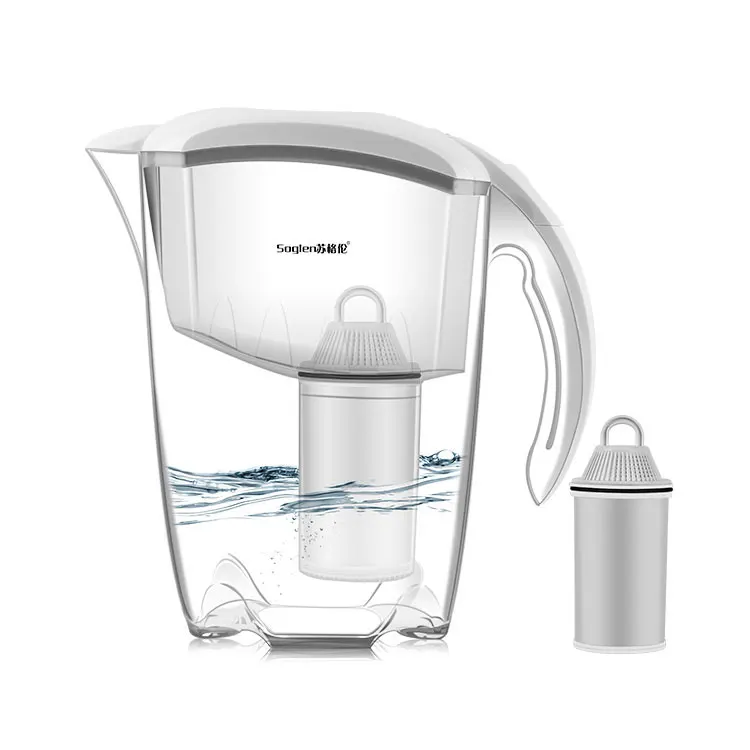 
2020 new design Alkaline water filter pitcher household filter jug purifier Activated carbon Replaceable cartridge 