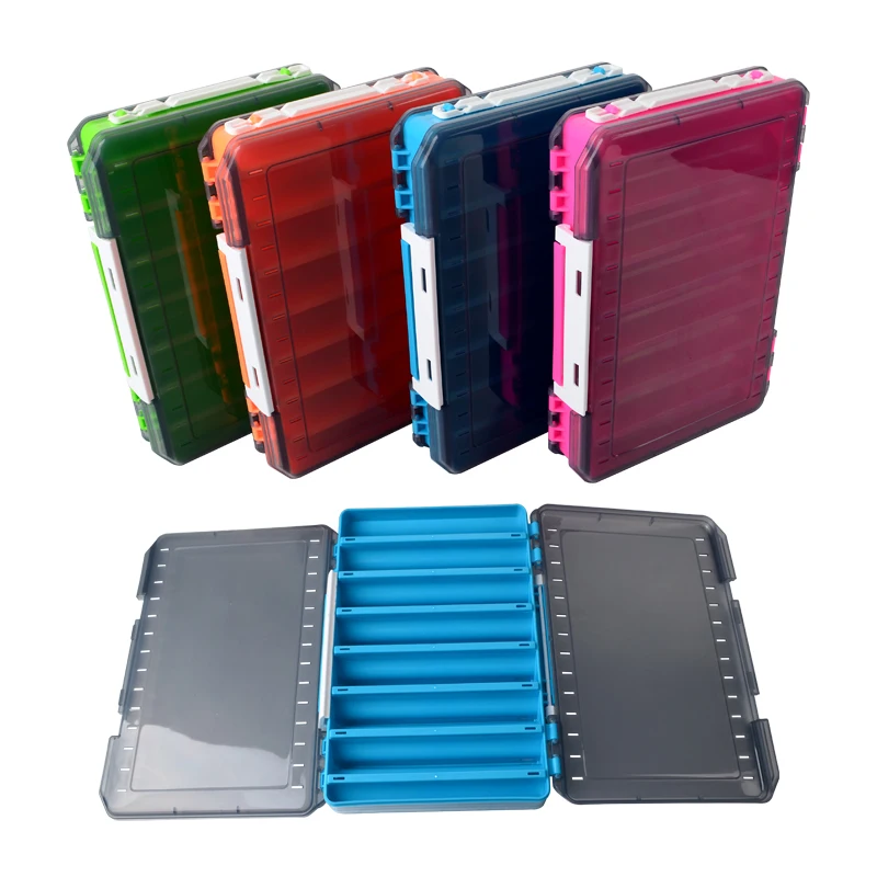 

Weihai 20*17*4.7cm Double Side Spoon Hard Fishing Lure Set Boxes, Green/orange/pink/blue/yellow/transparent