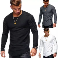 

Fashion pure color long sleeve t-shirt men clothes
