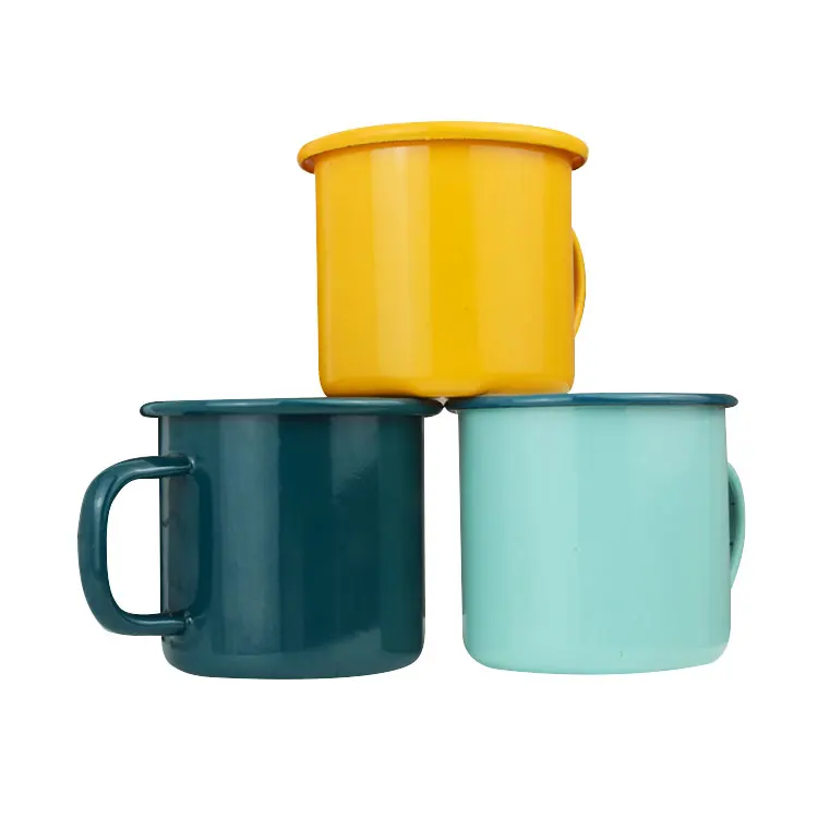 

Hot Sale For 2020 high quality custom 350ML vintage coffee enamel mugs/portable Enamel Custom printed Tin Mug