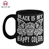 sublimation printing product 11oz black matt ceramic porcelain drink ware mug custom design