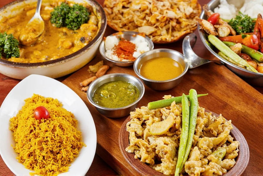Various dishes featuring turmeric spice including curry, rice, and roasted vegetables showing the golden hue it imparts