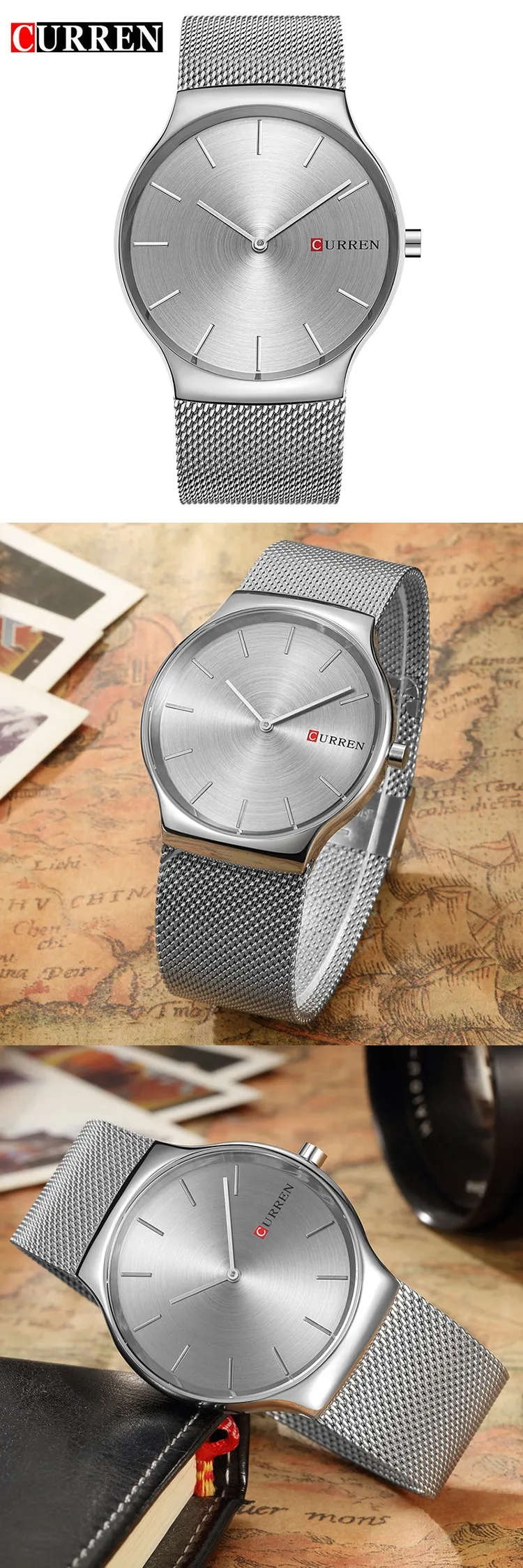 Curren 8256 New Design 2 Hand Analog Luxury Stainless Steel Women Western Elegance Men Japanese Movement Quartz Watches Relojes
