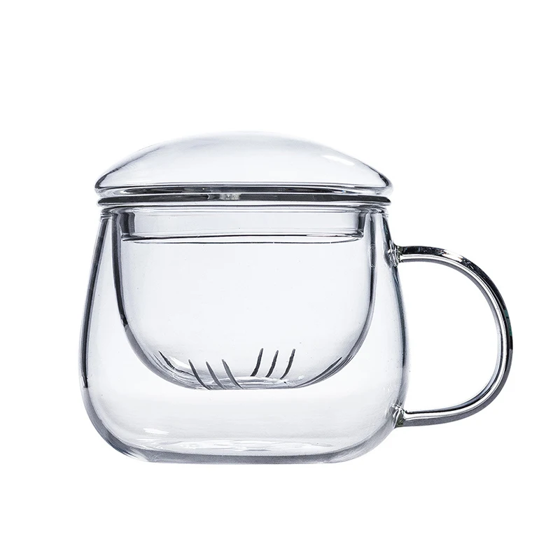 

350ml Personalized Infuser Glass Mug with Strainer and Lid for Loose Leaf Tea Drinking