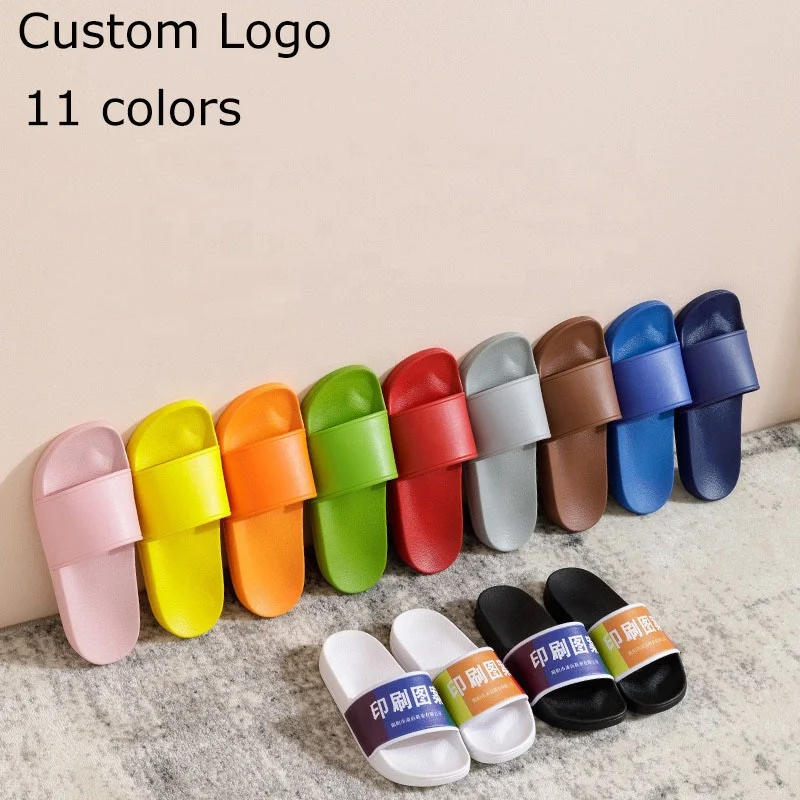 

slippers manufacturer PVC flat soft comfy slide slippers, multi colors custom logo man slippers,customized slide sandals for men