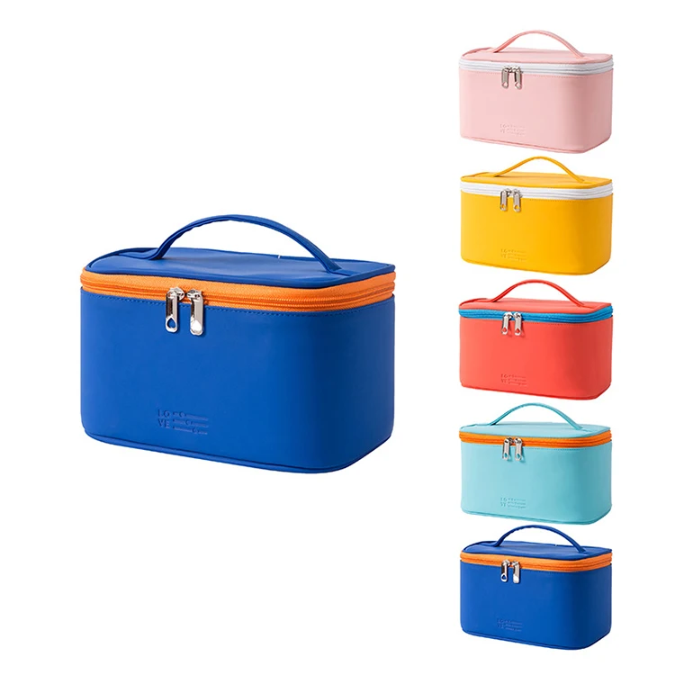 

Fashion Portable Artist Storage Bag Toiletry Bag Leather Cosmetic Bag With Handle, Any colors available