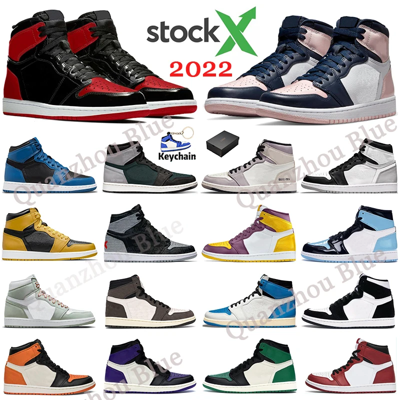 

2022 New men women Casual Shoes Air 1 Retro high OG Bred Patent Atmosphere Brotherhood Prototype 1s men's fashion sneakers AJ 1