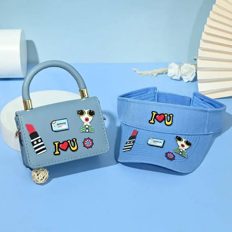 

Hot selling brandy new style luxury LA purse and matching hats LA hat and purse set, White,black,brown,blue,green,pink,yellow,red