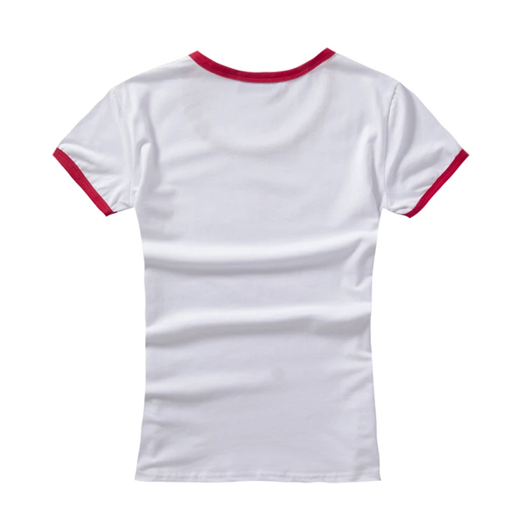 

factory new style 95%cotton 5% spandex women's t shirt/custom blank white short sleeve women t-shirts