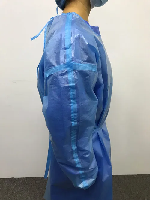 
Blue Disposable Waterproof Isolation Gown for Hospital 