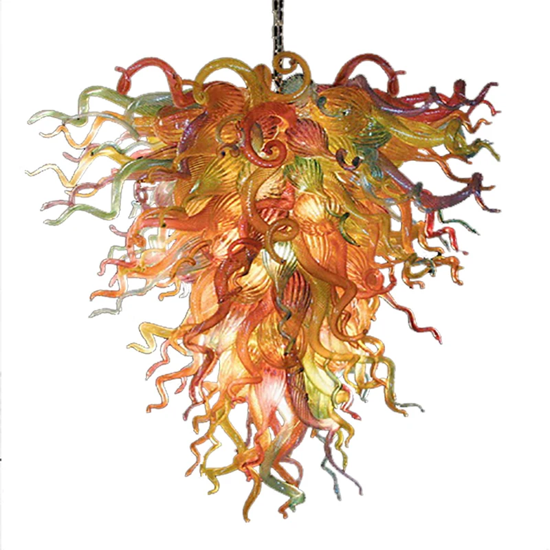 

Modern Chandelier Crystal Light Fixture European Multi colored Hanging Lamp Blown Crystal Glass Lustre Lighting