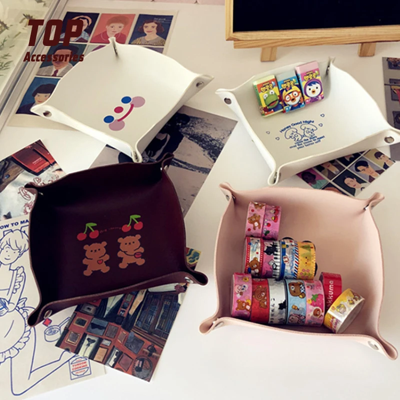 

Lovely Pu Leather Snap Folding Storage Trays Kids Travel Trays