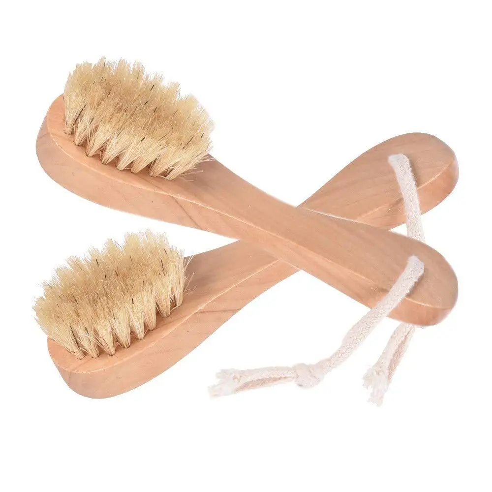 

Soft bristles skin face cleanser wash scrubber brush facial cleaning brushes wooden manual bamboo face facial cleansing brushes