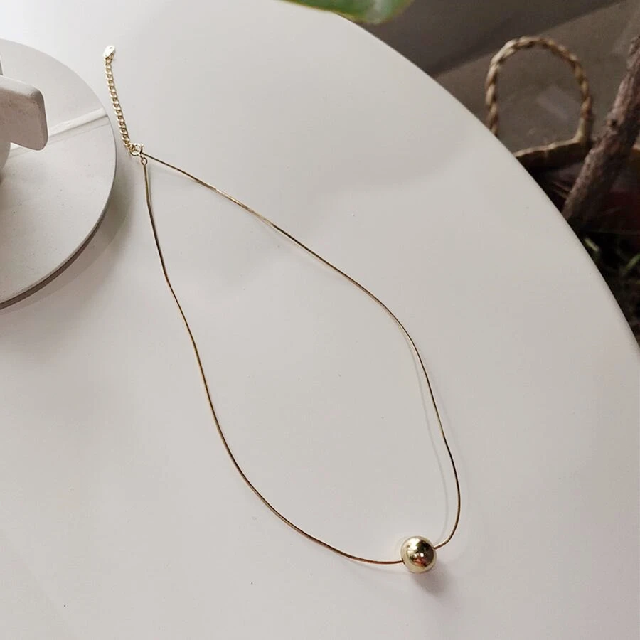 

Designer Snake chain 925 sterling silver gold plated beaded choker necklace women