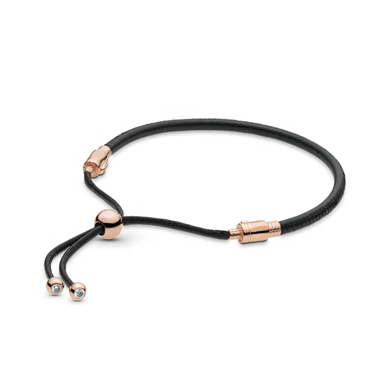 

High quality bracelet pandora leather bead bracelet black