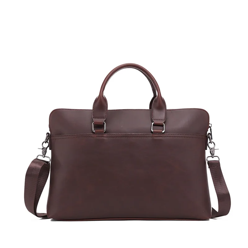 

Men's Handbag Briefcase Pu Leather Business Casual Tote Bags Vintage Travel 15.6inch Laptop Handbag Male Messenger Bags, Black,brown