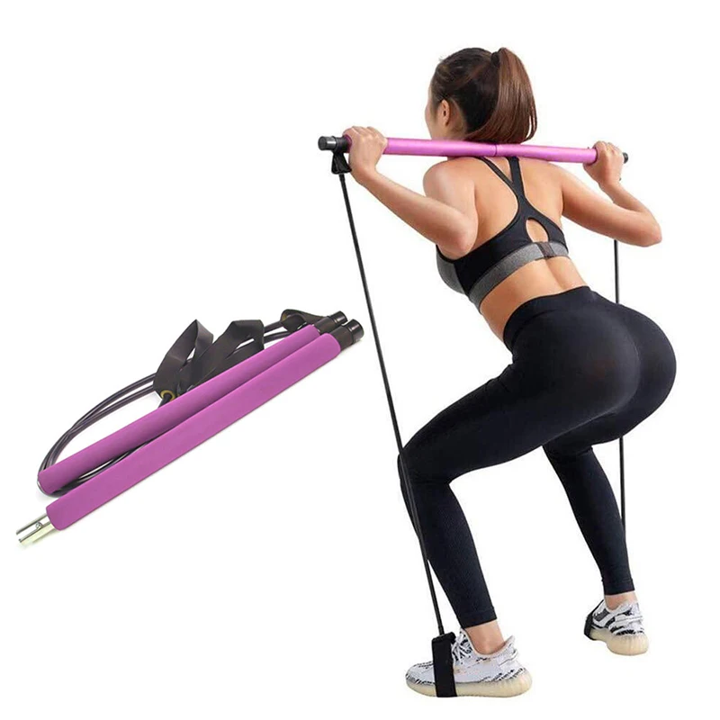 

Gym Equipment Unique Exercise Tone Bar Fit Pilates Stick Resistance, Purple