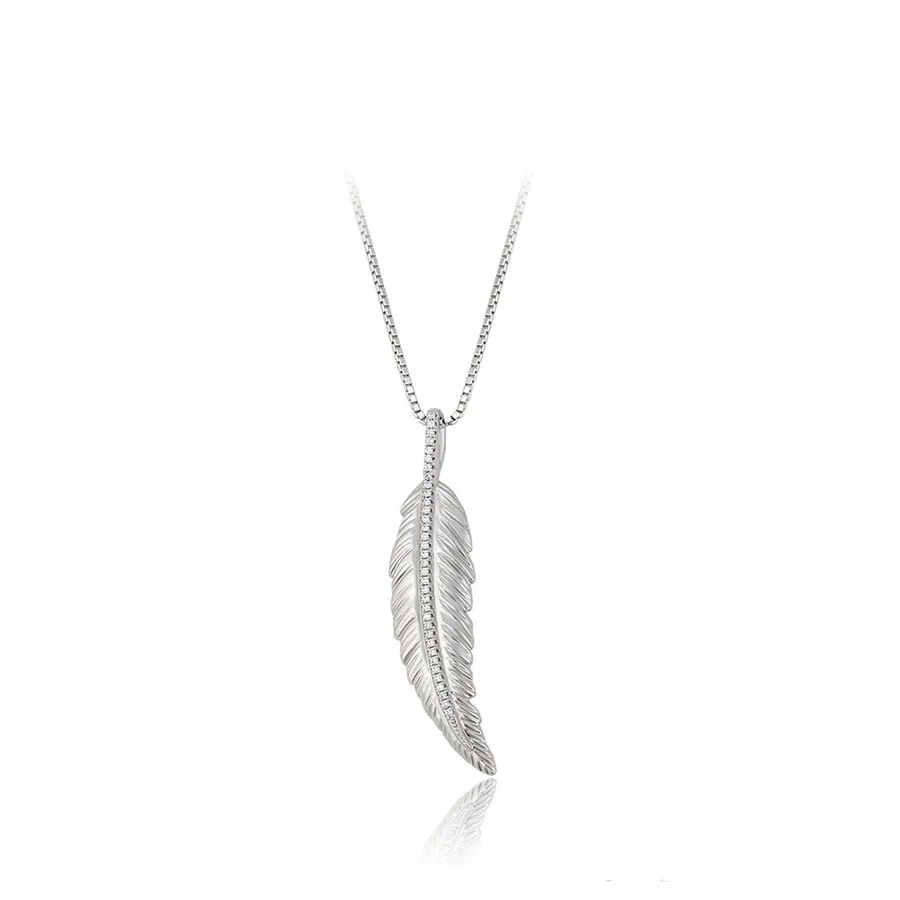

A00570472 Xuping Jewelry Elegant Simple All-go Feather Pendant Rhodium Classic Environment-friendly Copper Necklace