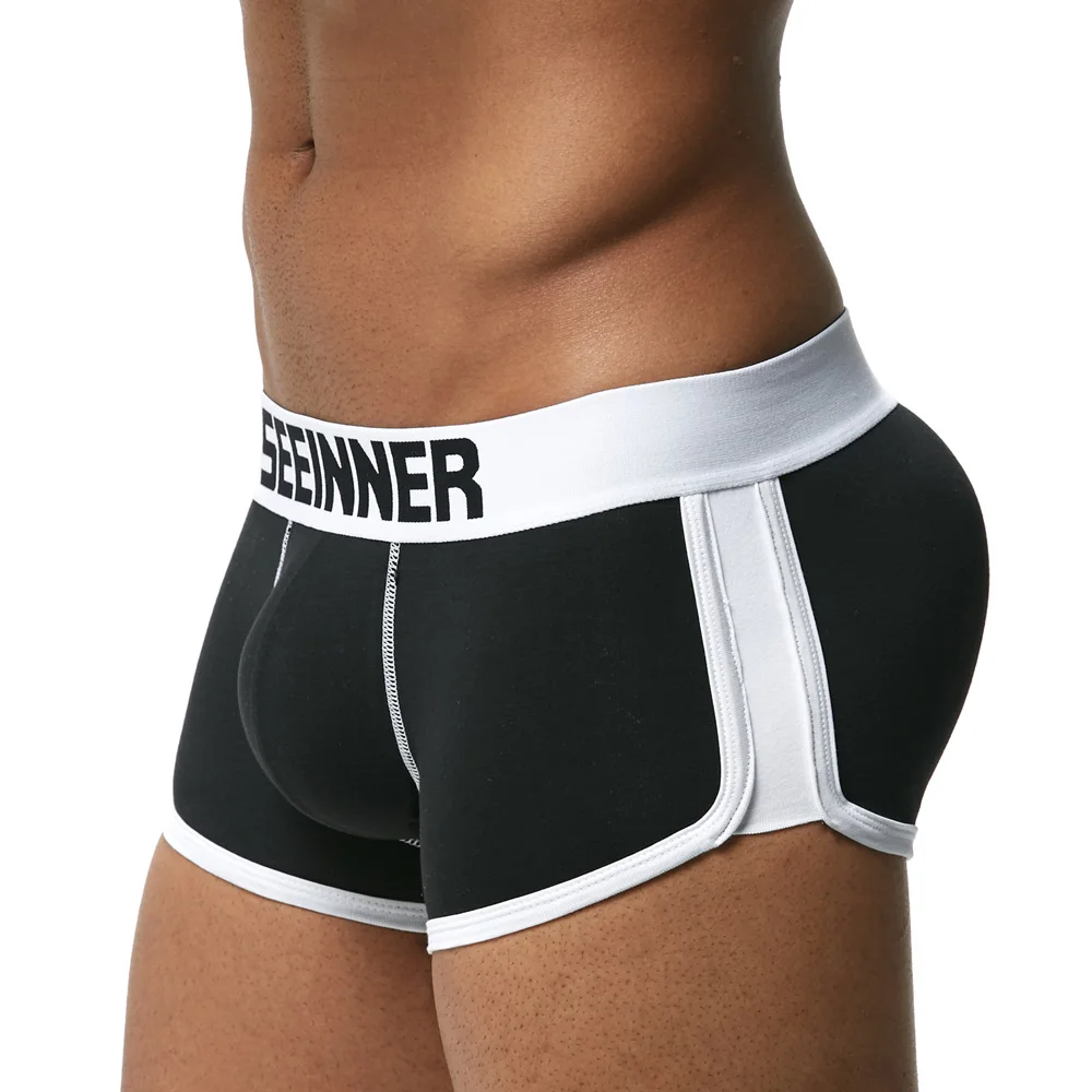 Men Boxer Shorts Men's Push up Front Padded Underpants Size S M L XL XXL