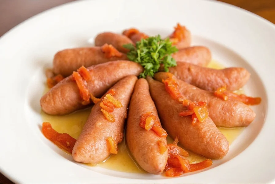 Fresh finocchio bulbs with feathery fronds on wooden cutting board