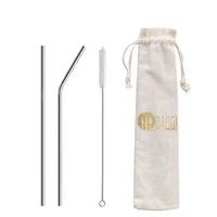 

Custom printed 304/316 stainless steel metal drinking straws with brush cleaners