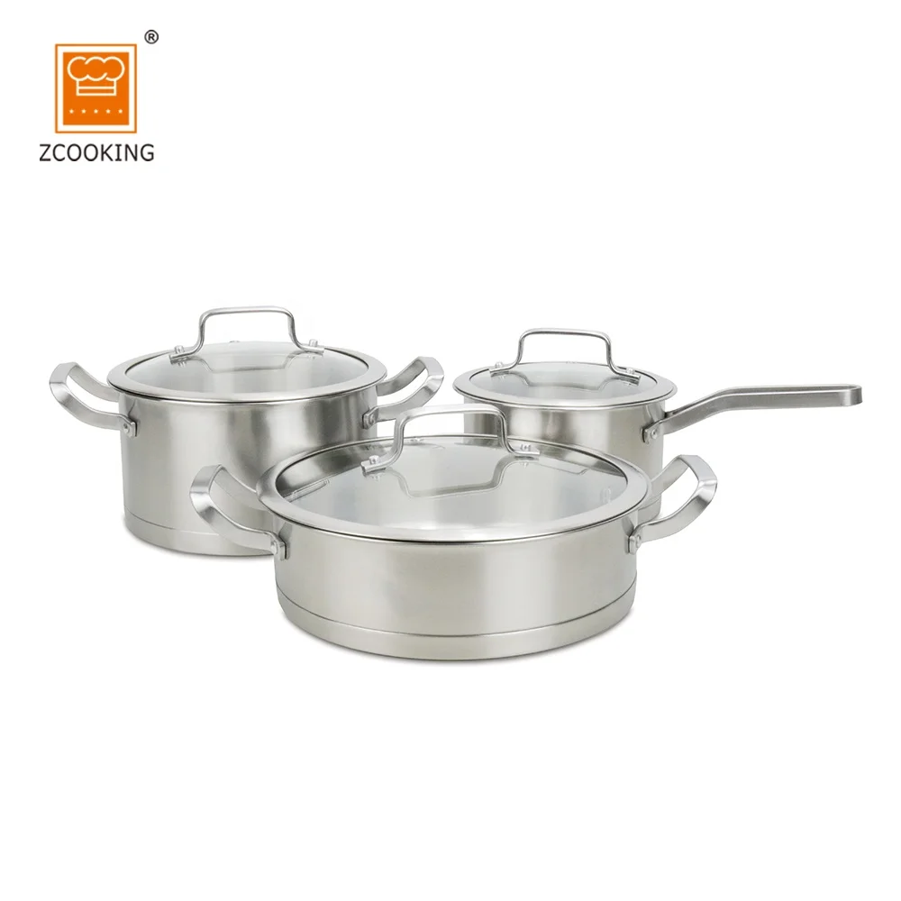 

High Quality 6pcs Stianless Steel Cooking Soup Pot Cookware Set SS304, Stianless steel original color